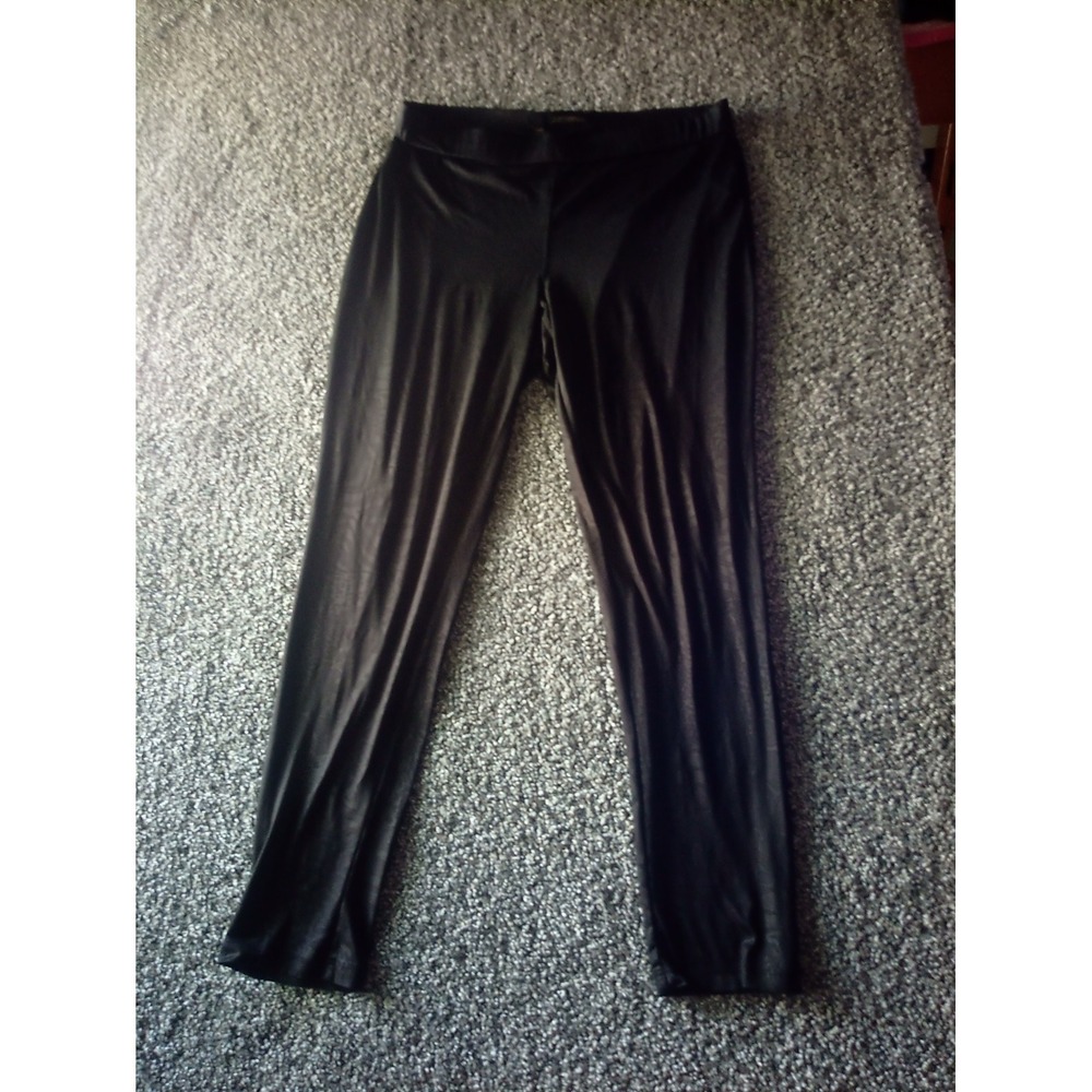 Kardashian Kollection Animal Print Leggings Black Size XL Pre Owned